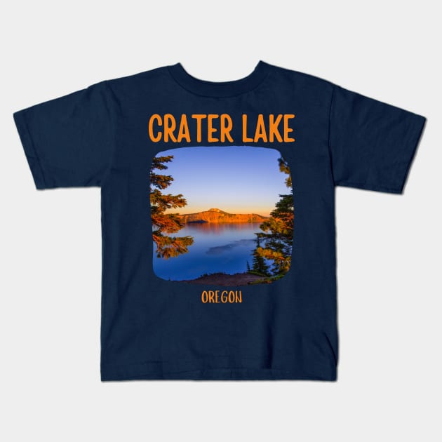 Crater Lake Oregon Kids T-Shirt by soulfulprintss8